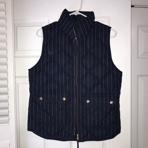 J. Crew Excursion Vest Navy Stripe